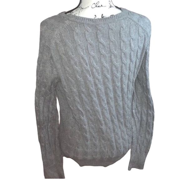 Gap Ribbed Thick Cable Knit Grey Sweater Size Large - Picture 2 of 9